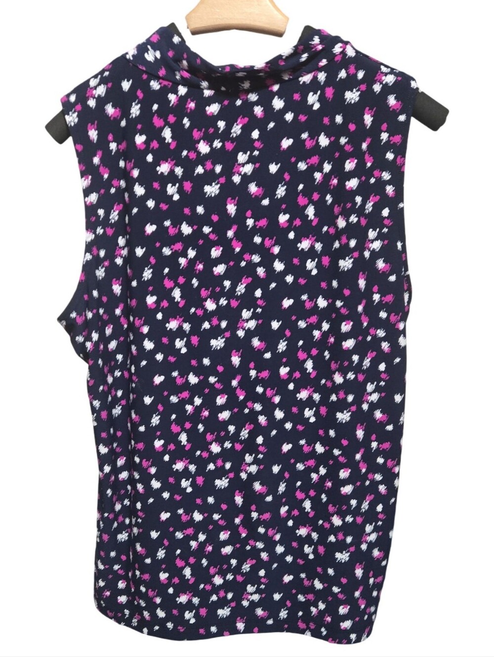 Jones New York Navy Sleeveless Floral Tie-Neck Camisole Flowy Festival Size L - Picture 3 of 8
